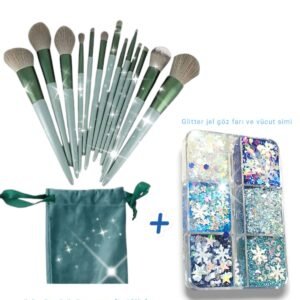 13 Lü Fix Fırça Frozen Glitter Jel Far Yüz Ve Vücut Simi