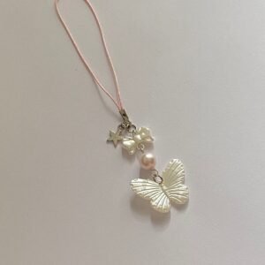 Pearly Butterfly y2k Fairycore Coquette Telefon Charmı
