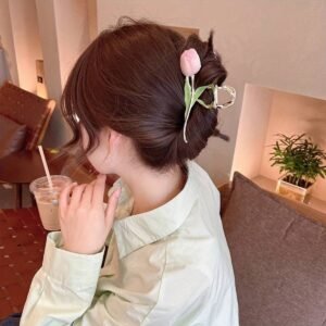 Lale Çiçeği Şık Pinterest Retro Model Kadın Toka
