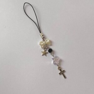 Pearly Star Cross Gothic Telefon Charmı
