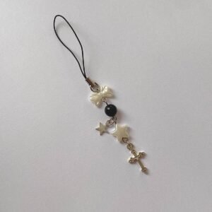 Black Cross 1 Fairycore Coquette Telefon Charmı