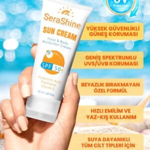 Güneş Kremi SPF 50 + Leke Karşıtı Hyaluronic Acid Nemlendirici Yüz Ve Vücut Protection Cream 50ml