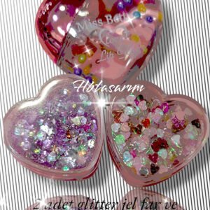 Metalik Simli Jel Glitter Ve Kalpli Lipgloss Seti