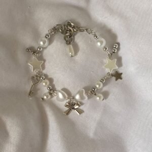 Pearl & Ribbon y2k coquette bileklik