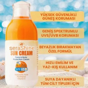 Güneş Kremi Spf 50 + Leke Karşıtı Hyaluronic Acid Nemlendirici Yüz Ve Vücud Protection Cream 100ml