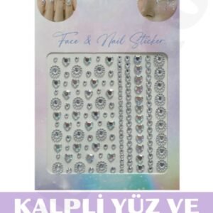 Kalpli Tırnak Süsleme Ve Makyaj Taşı - Yüz Ve Vücut Süsleme Sticker Kristal Ve Kalpli Taşlar