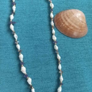 Amatist Hand Made Doğal Taş Detaylı Deniz Kabuklu Kolye