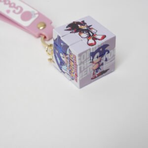Sevimli Sonic Baskılı Rubik Küp Anahtarlık