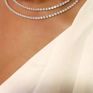 Kadın 2'li Rhinestone Zirkon Taşlı Su Yolu Kolye