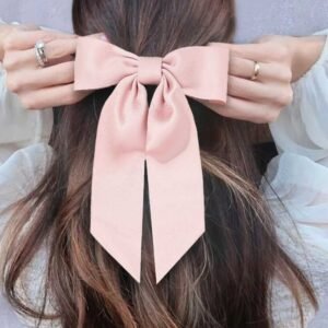 Pembe Rengi Fiyonk Model Otomat Klips Toka 1 Adet Çift Fiyonklu Çift Kuyruklu