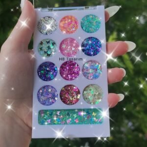 Yenitrend çok şekilli glitterleri jel far paleti kremsi kolay sürüm