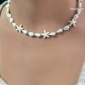 Deniz Yıldızı Deniz Kabuğu Doğal Taş Kolye