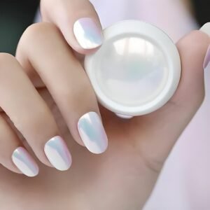 Tekli Inci Tozu Protez Tırnak Nail Art Beyaz Ayna Inci Toz