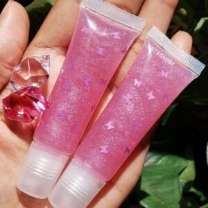 Pembe lipgloss 2 li kelebek detaylı