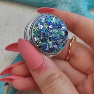 Glitter Jel Far Simli Yüz Ve Vücut Simi Blue Parlak Glitter 5ml