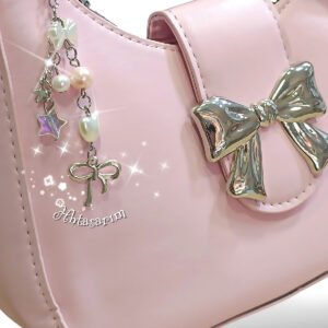 Coquette y2k Fairycore fiyonk detaylı çanta charmı &telefon ipi