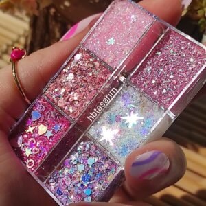 Glitter Far-yüz Ve Vücut Simi Paleti Pembe 4 Parlak Glitter