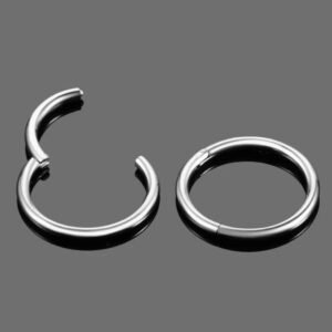 316l Cerrahi Çelik 1 Adet Klipsli Tam Halka Piercing Kararmaz (1 MM İNCE BARLI) Silver