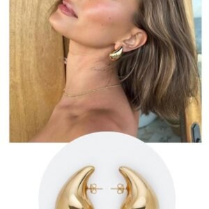Minakisatoka Kadın  Gözyaşı Damlası Mode Gold Küpe