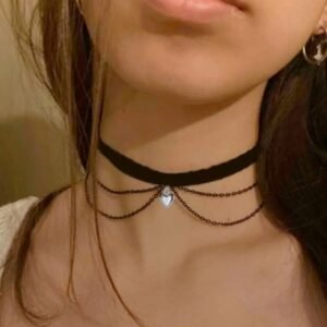 Kalp Choker, Kadın Kolye, Boyun Choker Kolye