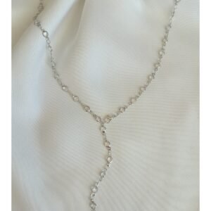 Y Kolye - Luxury Y Kolye - Pembe Ve Şeffaf Renk Taş Seçenekli ( 66 cm) - Çelik Kolye