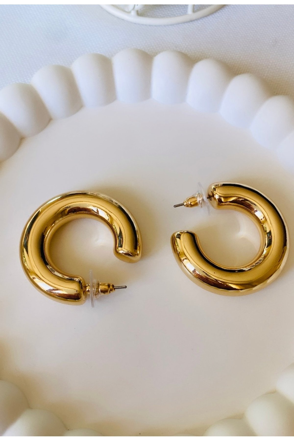 Gold Bombe Küpe - Görsel 3