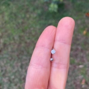 Çelik Silver Taşlı Top Tragus/piercing