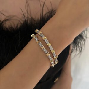 Çelik XOX model italyan beyaz altın çelik kelepçe bilezik