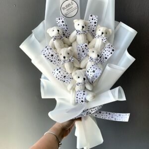 KOPYA - Teddy Bear Beyaz Ayıcık Çiçek Buketi