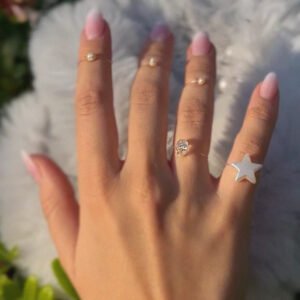 Invisible Finger Charm 3'lü Set | Set 4 | Şeffaf Görünmez Esnek Yıldız Yüzük