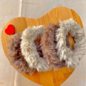 Peluş Simit Toka Peluş Lastik Toka Kadın Peluş Toka 4’lü