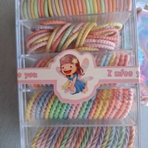 DÜZ TIRTIKLI VE KIVRIL MODEL KARIŞIK SOFT RENK LASTİK TOKA (KÜÇÜK BOY)