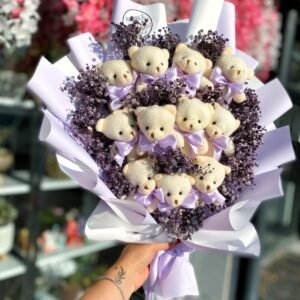 Teddy bear mor 11'li ayıcık buketi