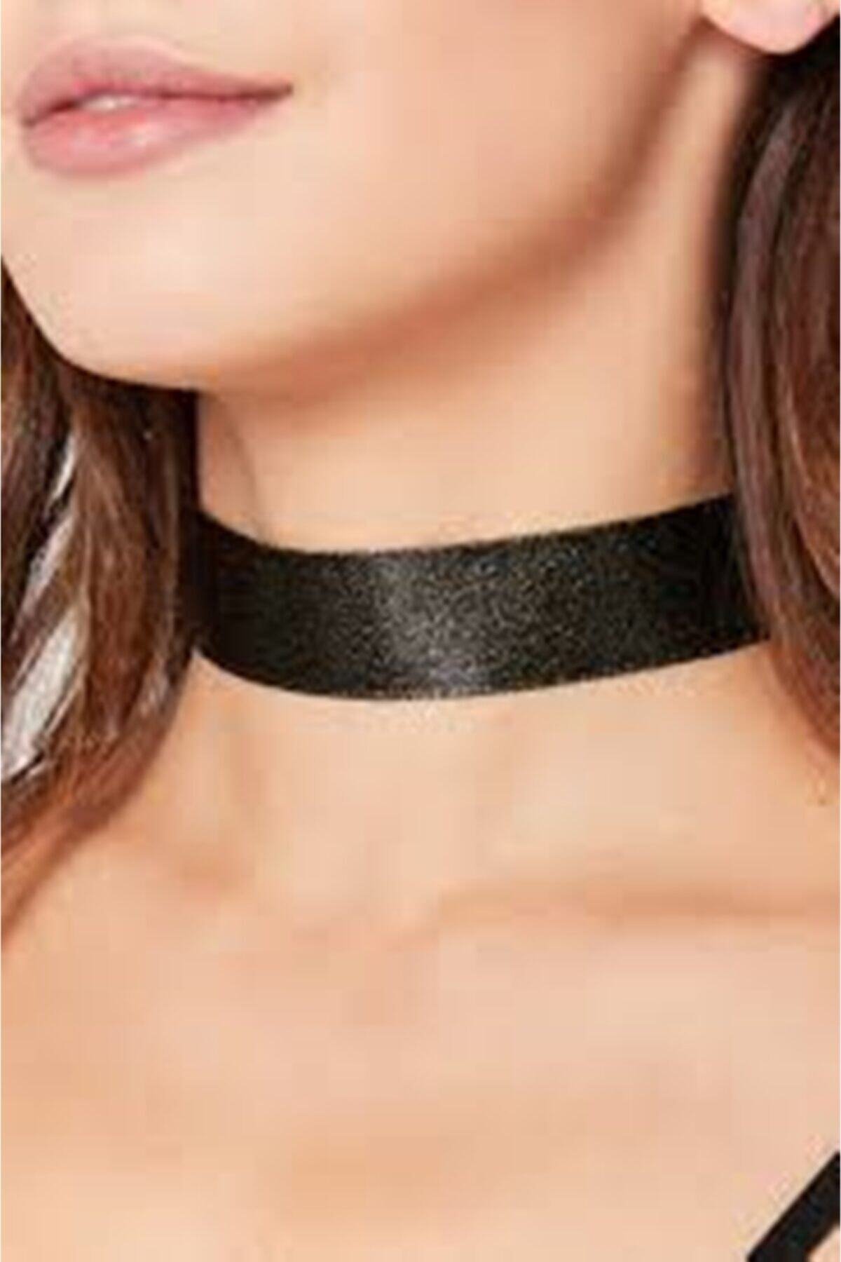 3 cm Siyah Saten Choker Kolye