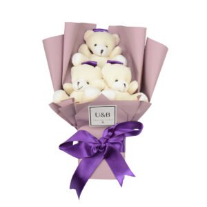Teddy Bear Flowers Mini Mor Ayıcık Buketi
