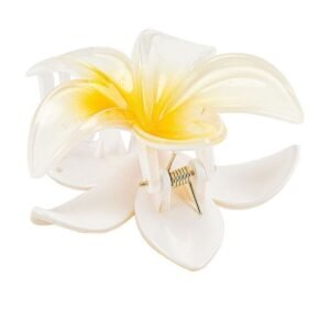 Lotus Çiçek Parlak Akrilik Kadın Mandal Toka (9 cm)