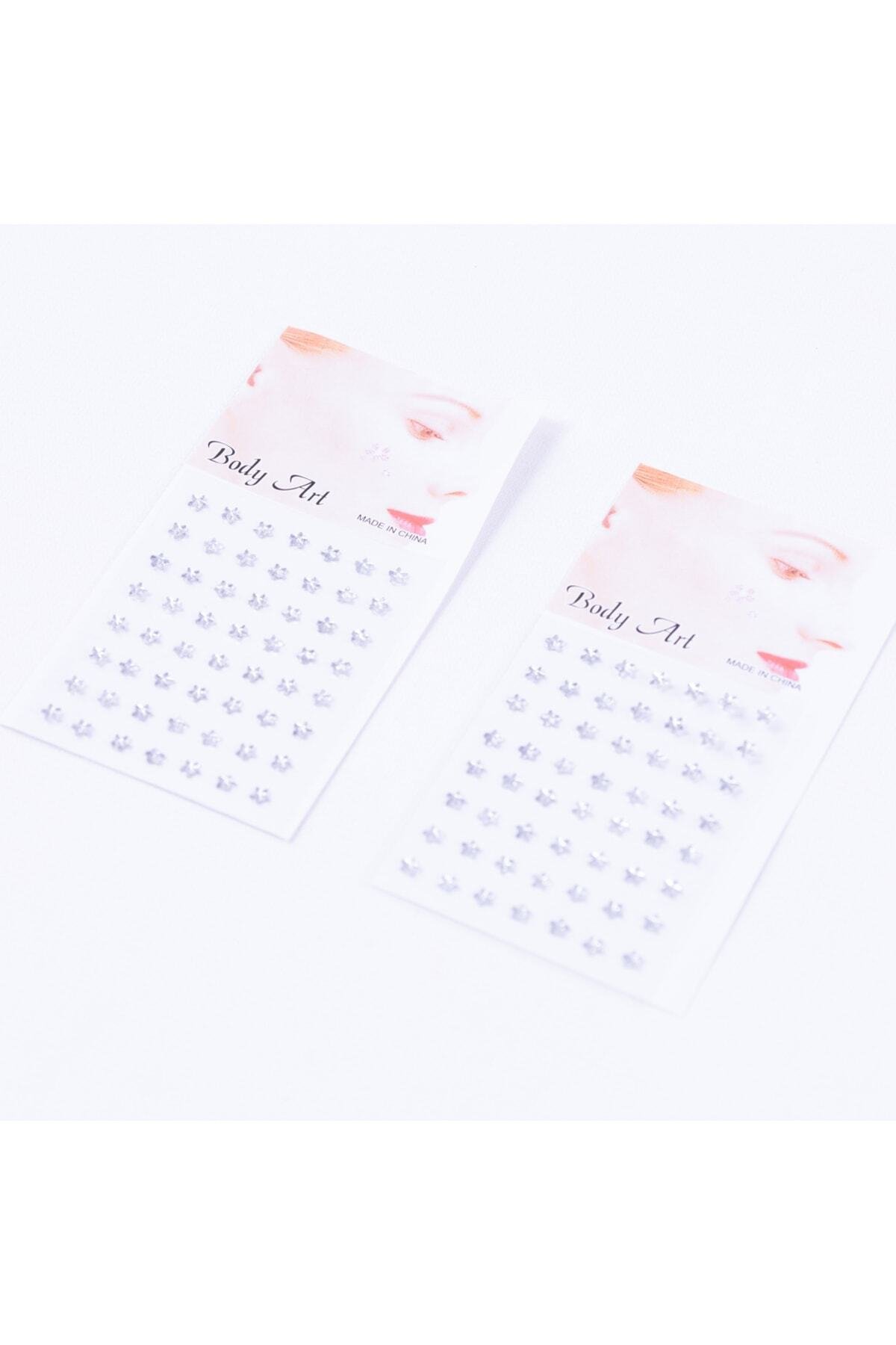 yıldız kristal yüz ve vücut stickerı makyaj taşı, 1 mm 112 adet - Görsel 2