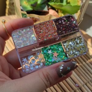 Glitter Simli Jel Far Paleti Kremsi Yüz Ve Vücut Simi Yüz Taşı 6