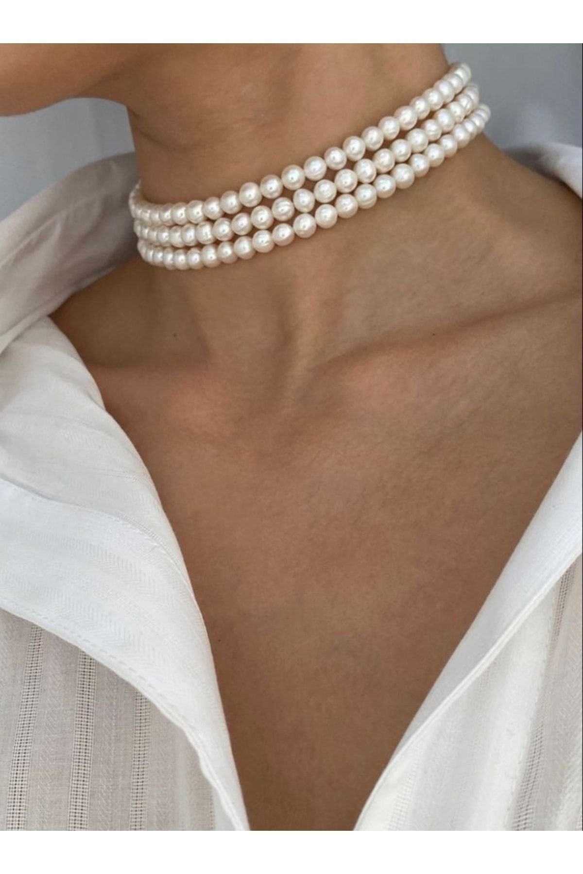 Inci tasma choker kolye