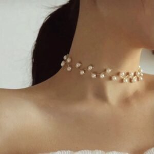 İncili choker tasma Kolye