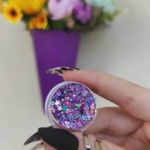 Glitter jel forumlu parlak ışıltılı vücut simi yüz simi mor