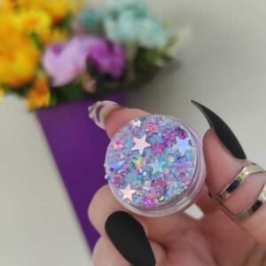 Jel Far Parlak Glitter Simli Saç Ve Vücut Simi Çiçekli