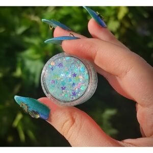 Simli far Glitter jel far şeffaf parıltılı bebek mavi
