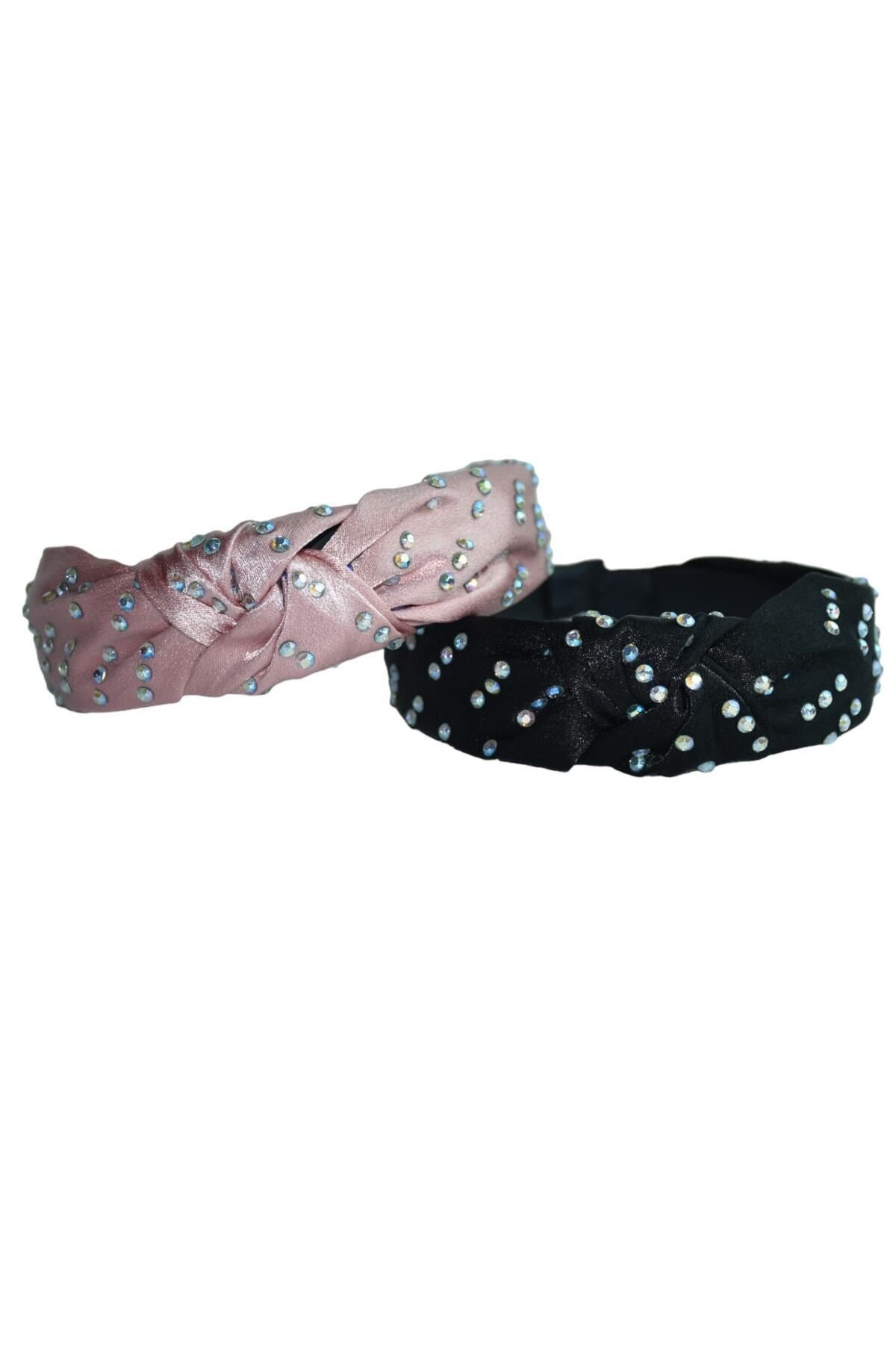 Taç 2 li Saten Taşlı Set