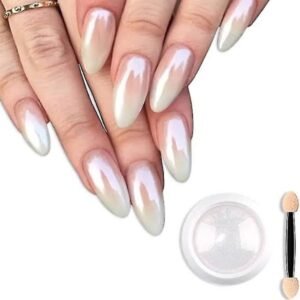Nail Art Beyaz İnci Tozu - Aplikatör