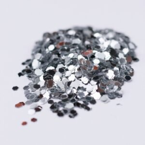 Glitter Altıgen Epoksi Süsleme Pulu Nail Tırnak Art- Makyaj Iri Taneli Sim 100gr Gümüş