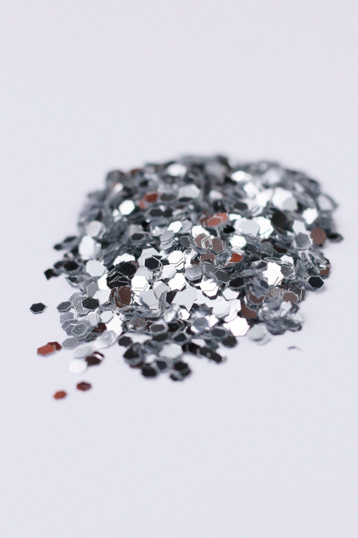 Glitter Altıgen Epoksi Süsleme Pulu Nail Tırnak Art- Makyaj Iri Taneli Sim 100gr Gümüş