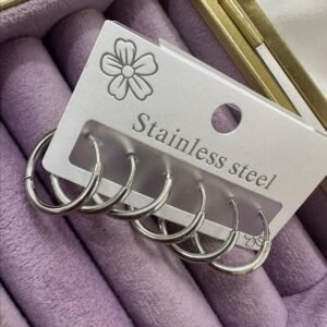 Stainless Stell Çelik Çoklu Halka Küpe