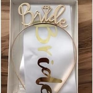 BRİDE GOLD METAL TAÇ VE KUŞAK SET