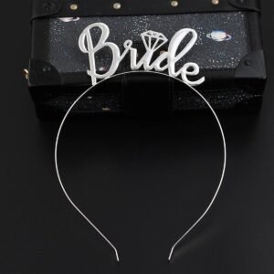 Bride Yazılı Metal Taç Gümüş Renkli Gri Renginde Bekarlığa Veda Partisi Konsepti Kaliteli Taç